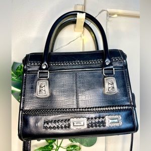 Black Vintage Crossbody with Silver Details